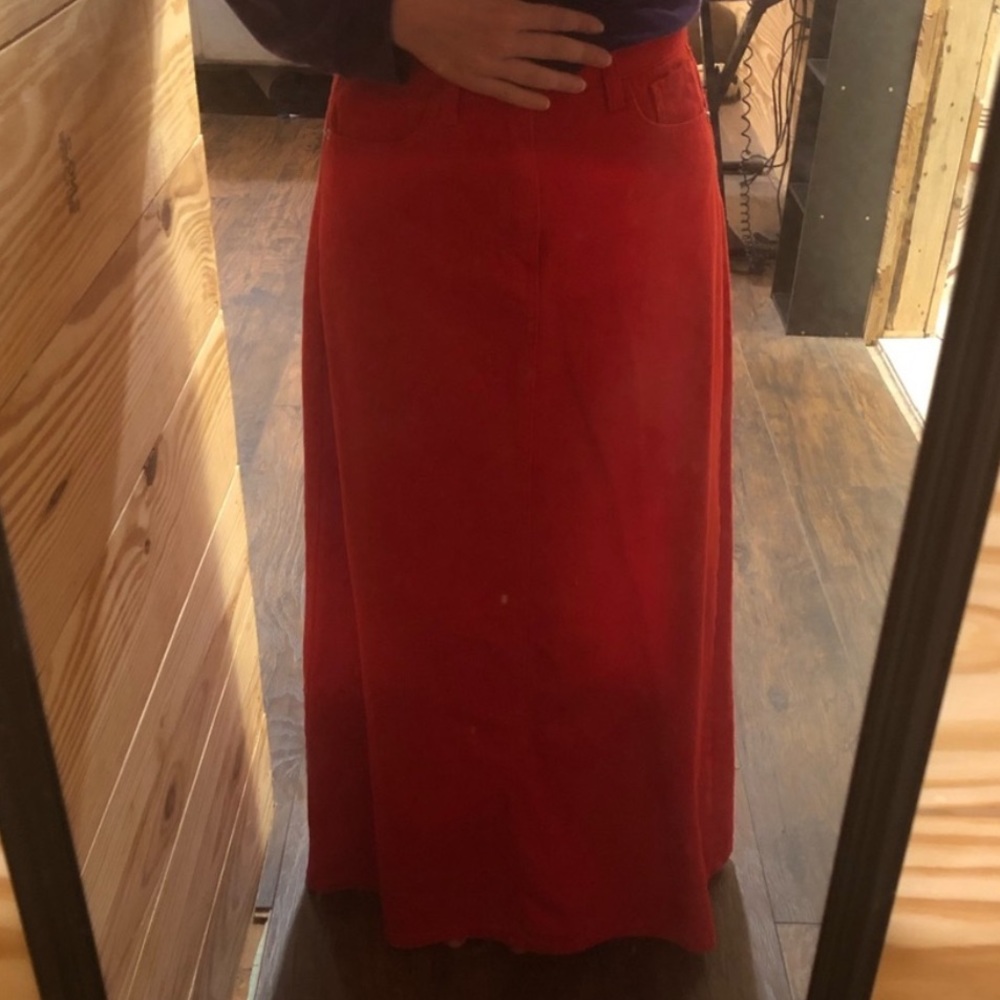 Red Jean Skirt